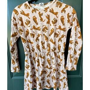 Fred’s World Organic Cotton Tiger Print Dress 8Y 128cm GOTS Long Sleeve EUC